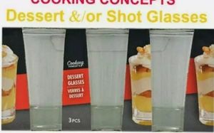 LOT OF 2 Dessert Shot Glasses, 3-ct. Packs. NEW